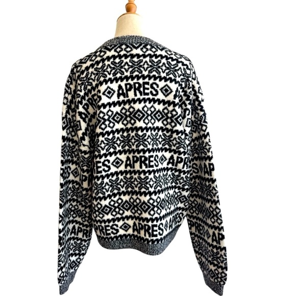 Target Crewneck Sweater A New Day Black and White Fair Isle Apres Size XXL NWT - Picture 5 of 11